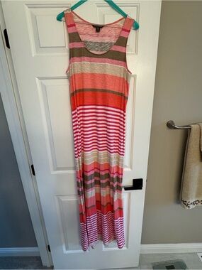 Tommy Bahama Pink & Coral Striped Sleeveless Top